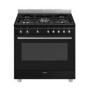 Smeg 90cm Black Classica Gas Cooker SSA91GGBL2